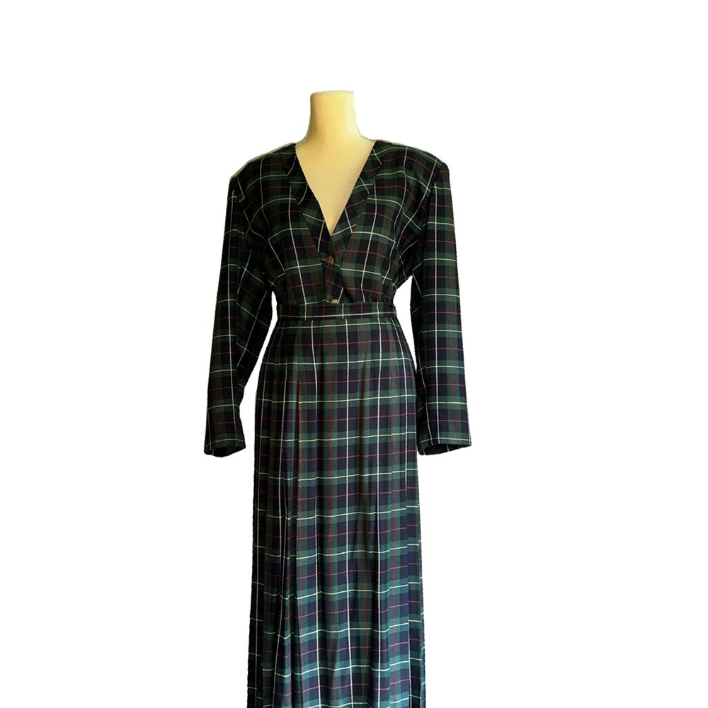 Suit Set Long Sleeve Checkered Midi Skirt